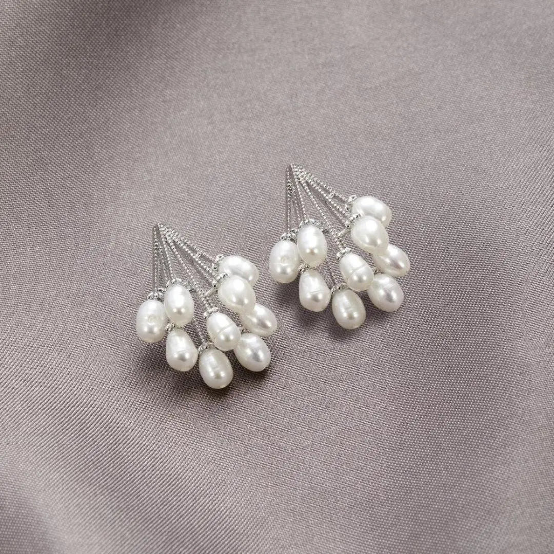 Coral earrings with freshwater pearls Claire