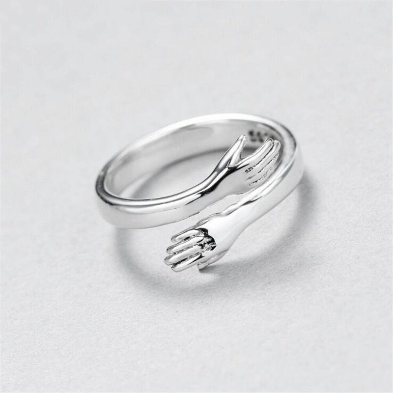 Silver Adjustable Ring "Embrace