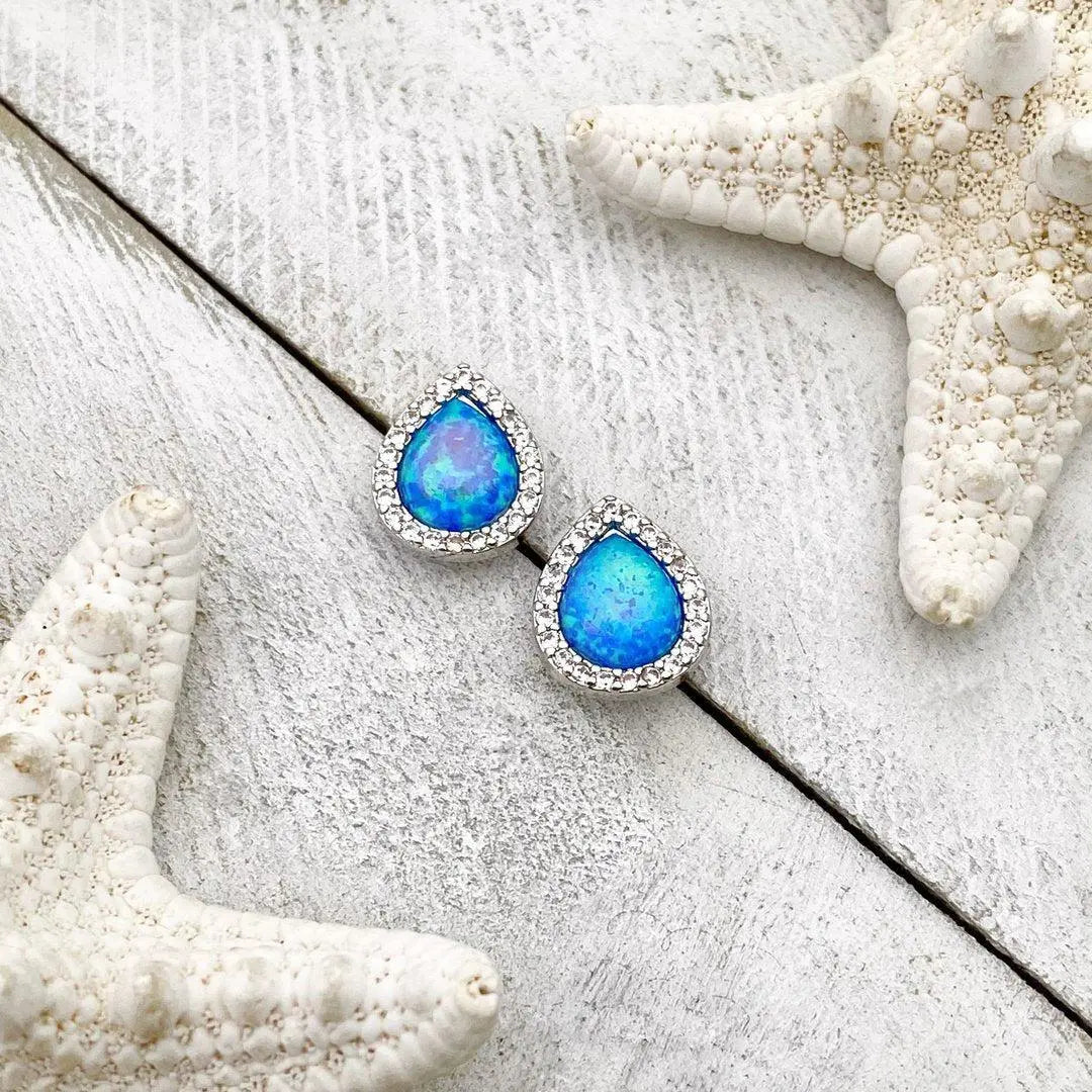 Opal and Silver Earrings Unique Joyas