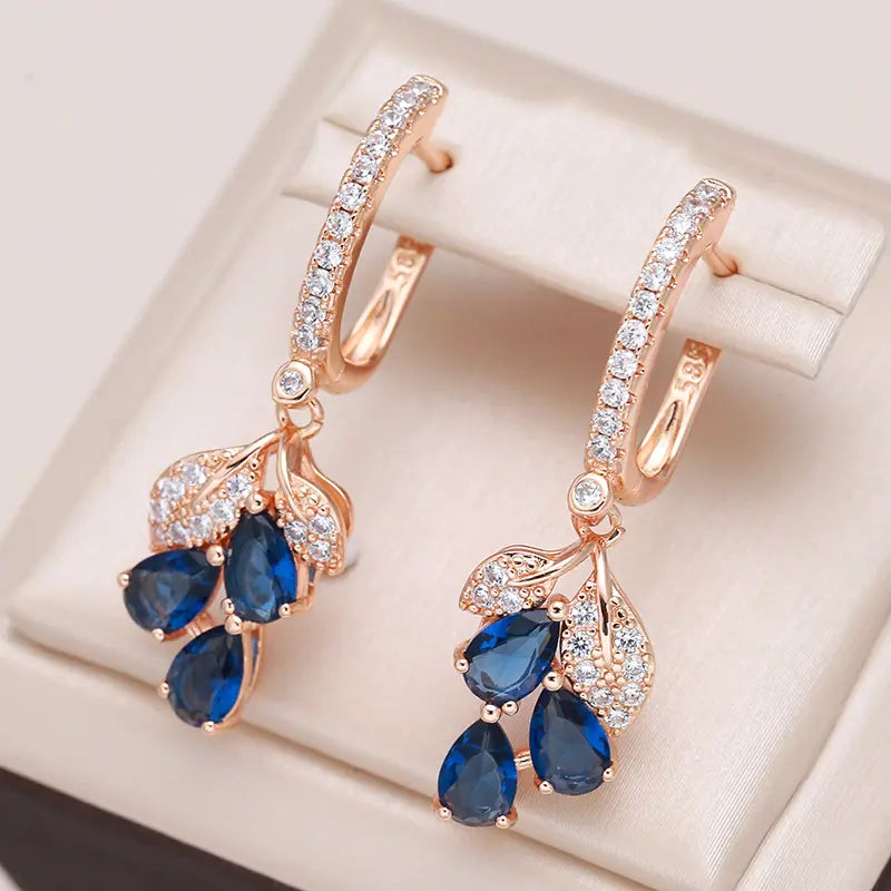 Blue Crystal Earrings Unique Joyas