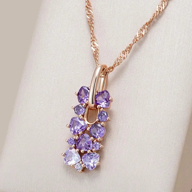 Elegant violet necklace Unique Joyas