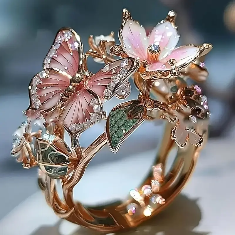 Zirconia Ring with Butterfly