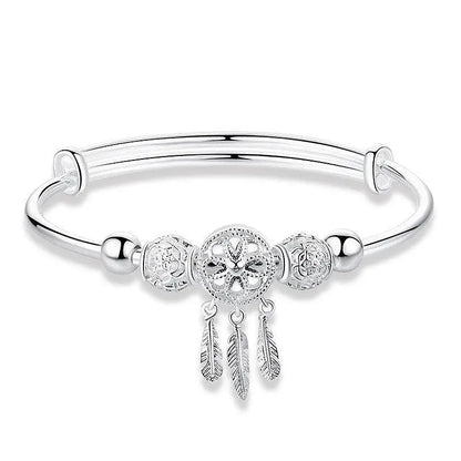 925 Silver Adjustable Dreamcatcher Bracelet Unique Joyas
